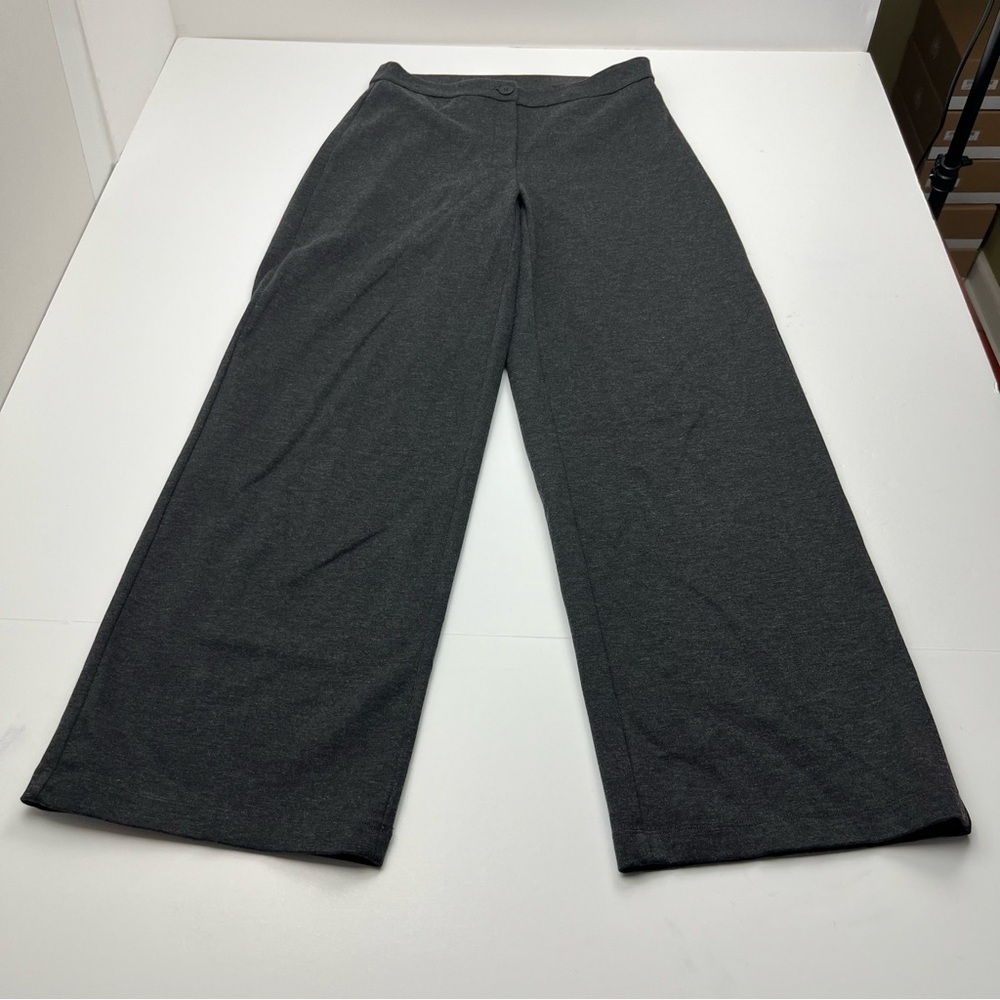 Eileen Fisher Grey Grey Wide Leg Pant Womens Size XS Stretch Ponte Office Preppy